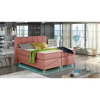 Ložnice EltapMeble Postel Basilio Boxspring 140x200 cm s barevným LED podsvícením - Ontario 75 (barva potahu)