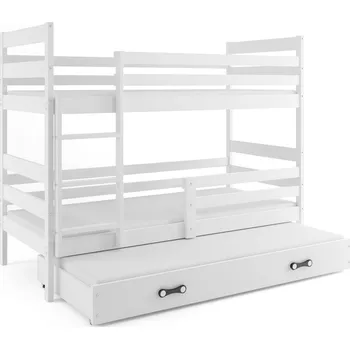 Postel BMS GROUP Patrová postel s přistýlkou ERYK 3 80x160 cm, bílá/bílá (Volba matrace: Pěnová matrace)