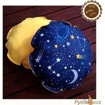 Dětská deka Polštářek kulatý vesmír 50cm (Ručně šitý polštářek kulatý vesmír 50cm.)