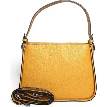 Kabelka Hořčicová středně velká kožená kabelka do ruky no. 29