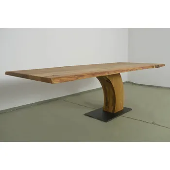 Jídelní stůl HAHNHOLZ Jídelní stůl z masivu - dub (masivní noha) Objednat v délce: 160 cm, šířka: 90 cm, výška: 60 cm