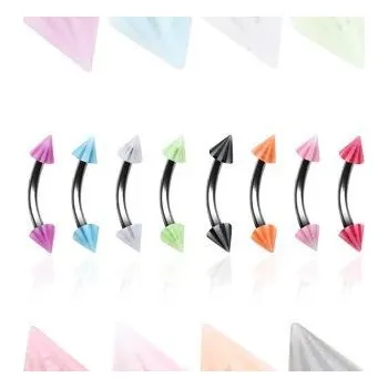 Piercing Piercing do obočí s pruhovanými hrotíky (modrá)