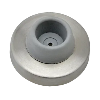 Nerezový doraz dveří s gumou (ø 57x24mm), broušená nerez K320 / AISI304