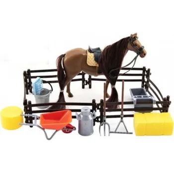 Figurka Hnědý kůň s velkým příslušenstvím, 34x25x5cm