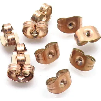 Materiál na výrobu šperku Šperky4U Náušnicový puzetový uzávěr ocelový 4,5 x 6 mm - 1 kus - OK1016-RD