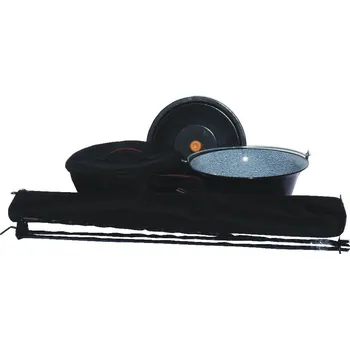 Outdoor vaření Souprava trojnožka 1 m a kotlík smaltovaný s poklicí 3 l v obalech (Trojnožka 1 m a kotlík smaltovaný s poklicí 3 l v obalech)