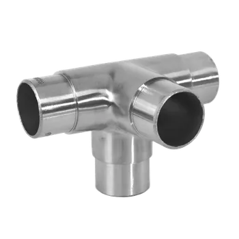 Zábradlí Spojka odbočovací - křížový kus na trubku ø 42,4 mm, nerez broušená K320 / AISI304