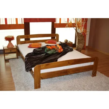 Postel Maxi-Drew Postel z masivu Klára 180x200 borovice + rošt (Barva dřeva: Dub)