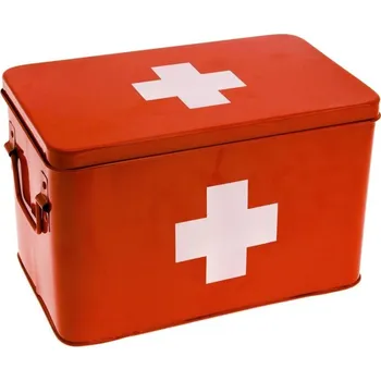Úložný box Present time Červená kovová lékárnička Higea