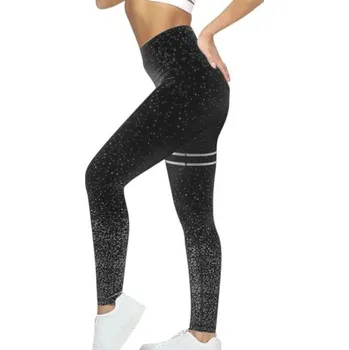 Dámské legíny Dámské Sportovní legíny Fitness Black-silver, Velikost XL (PLUS LARGE) Carla 20100609091016957bs