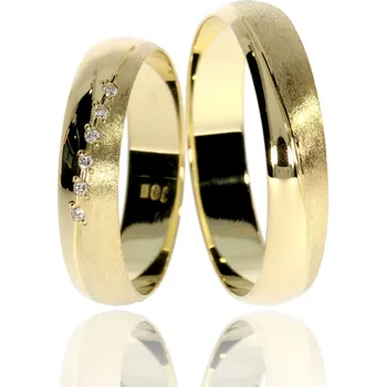 Prsten Zlatnictví Helios Zlaté snubní prsteny L-249 Kameny: Se Zirkony