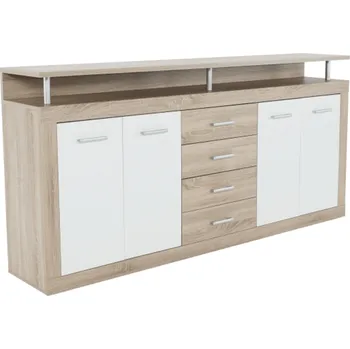 Komoda Tempo Kondela Kombinovaná komoda, dub sonoma / bílá, JUNO - JACHIM NEW
