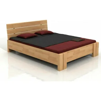 Postel Visby Postel Arhus High Long 200x220 cm, buk masiv (Barva dřeva: Palisandr, Volba roštu: 14-laťkový rošt)