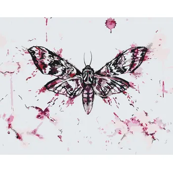 Malování podle čísel - Malba motýla Velikost: 40x50cm, Rámování: Pouze srolované plátno