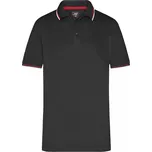 Pánské triko s límečkem fashion JAMES NICHOLSON JN966 BLACK/WHITE/RED M