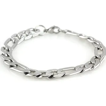 Souprava šperků MPM Ocelový náramek z chirurgické oceli 7374, stříbrný (21,5cm)