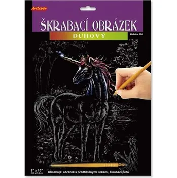 vyškrabávací obrázek Škrabací obrázek - duhový - Jednorožec