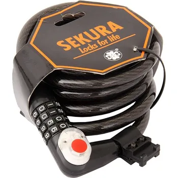 Zámek na kolo Zámek SEKURA KB 206 spirála 12 mm * 180 cm na kód