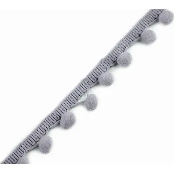 Prýmek šíře 30 mm s bambulkami Ø13 mm, barva 28 šedá