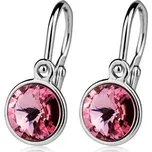 Dětské stříbrné náušnice, Crystals from SWAROVSKI, barva: Light Rose