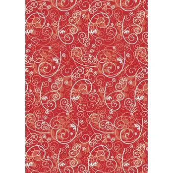 Výtvarný papír Hedvábný papír do dárkových tašek 50x70 cm - 1 ks - ornament červený