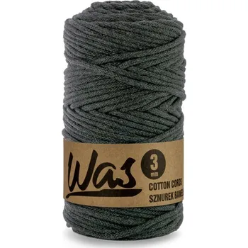 Nit Bavlněná šňůra 3mm, 100m, ANTRACIT