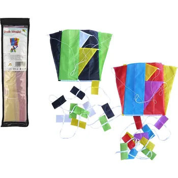 Létající drak Teddies Drak létající nylon 60x45cm barevný v sáčku 10x40cm