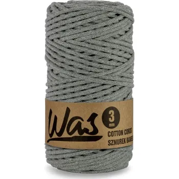 Nit Bavlněná šňůra 3mm, 100m, TM. ŠEDÁ