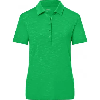 Dámské triko s límečkem žíhané JAMES NICHOLSON JN751 FERN GREEN XS