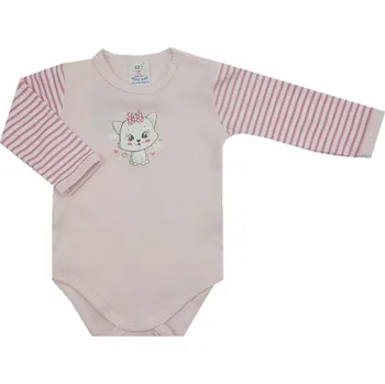 Kojenecký body Kojenecké body šedá + růžová - vel. 86 kočka