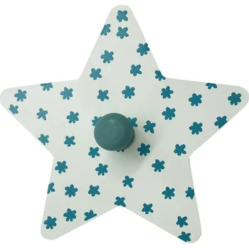 H&L Dětský věšáček Hvězda, bílá/modré hvězdičky
