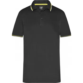 Pánské tričko Pánské triko s límečkem fashion JAMES NICHOLSON JN966 BLACK/WHITE/YELLOW S