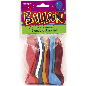 Balónek Unique - Sada 10 balonků různé barvy - Základní barevná řada -