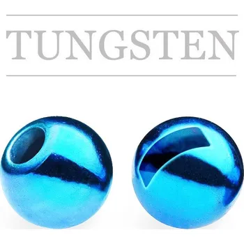 Knápek Kulička wolframová s drážkou METALLIC Light Blue 2mm