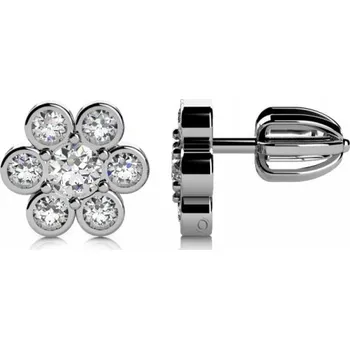 Náušnice Couple, Romantické pecky Madeline z bílého zlata a zirkonů, 6880401-0-0-1