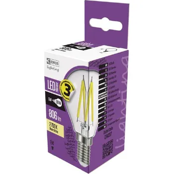 Žárovka EMOS LED Filament Mini Globe 6W E14 teplá bílá