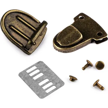 Sada zapínání na tašku 30x40 mm, barva 4 staromosaz