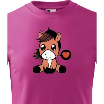 Chlapecké tričko Dětské tričko - Koník, Barva Purpurová, Velikost 158 cm/12 roků, Canvas Dětské tričko Bezvatriko.cz 0884 - DTF/DTG