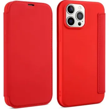 Pouzdro na mobilní telefon Peněženkové pouzdro ze silikonu a PU kůže pro iPhone 13 Pro - červené