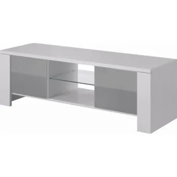 Televizní stolek Cama TV stolek WEST 42/130/42 bílá/šedá lesk