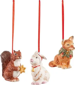 Vánoční ozdoba Villeroy & Boch Nostalgic Ornaments vánoční závěsná dekorace lesní zvířata 3 ks