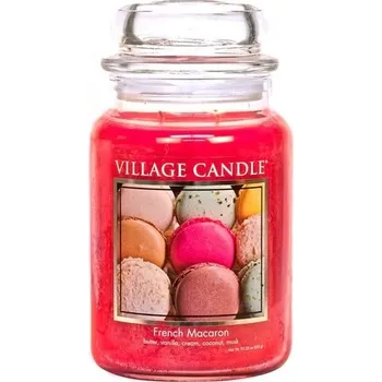 Svíčka Village Candle French Macaroon 645g - velká vonná svíčka ve skle Francouzské makronky