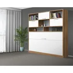 Nabytekmorava Sklápěcí postel VS1056 MAX, 200x90cm barva lamina: ořech Lyon/bílé dveře, matrace: bez matrace, varianta dveří: matné