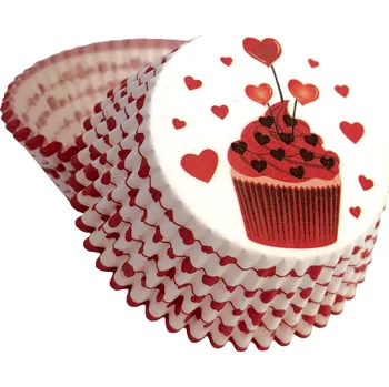 Jedlá dekorace na dort Muffin a srdíčka cukrářské košíčky
