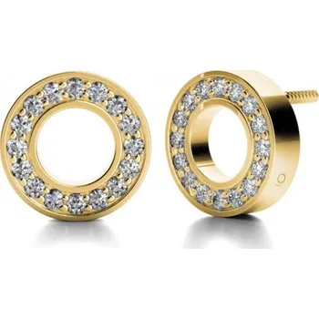 Náušnice Couple, Náušnice Noe – pecky ze žlutého zlata se zirkony, 6830435-0-0-1