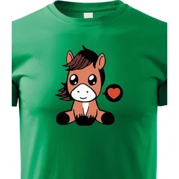 Chlapecké tričko Dětské tričko - Koník, Barva Zelená, Velikost 158 cm/12 roků, Canvas Dětské tričko Bezvatriko.cz 0884 - DTF/DTG