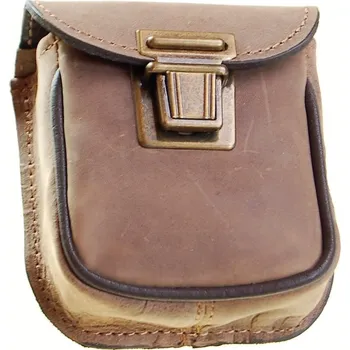 Outdoorové zavazadlo Kožená ručně šitá kapsa na opasek KUBÁT | hnědá | 301335 přezka: přezka