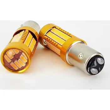 Povinná bezpečnostní výbava LED Bay15d 2x 1527, Sada dvou CAN BUS LED žárovek 10W do auta s paticí Bay15d, svit oranžová, SMD4014,