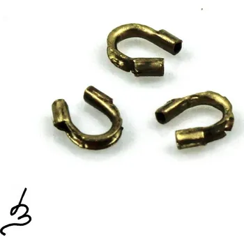 Materiál na výrobu šperku Koncovky na ocelová lanka podkovy starozlato - 10 ks