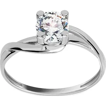 Prsten Zásnubní prsten z bílého zlata se zirkonem Shania IZ13005A + dárkové balení LUXUS zdarma